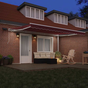 Manuelle Weinrote LED Markise 450x300 cm