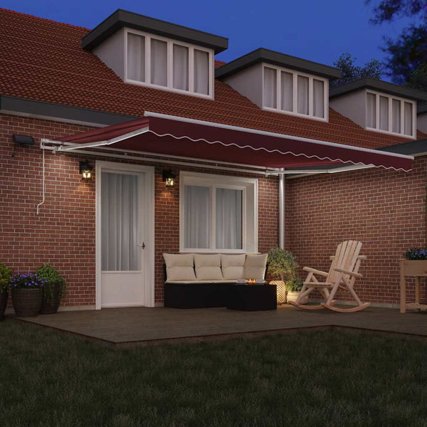 Manuelle Weinrote LED Markise 450x300 cm