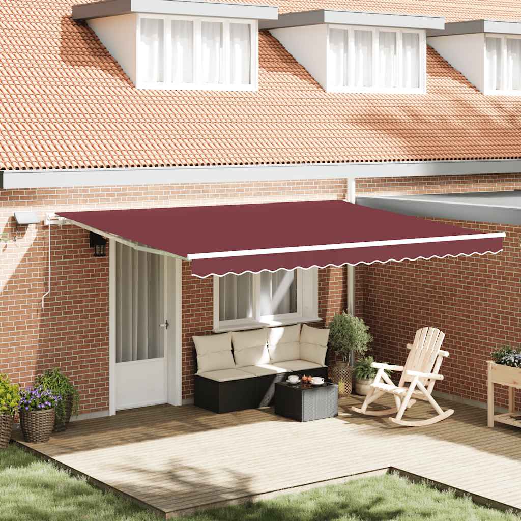 Manuelle Weinrote LED Markise 450x300 cm