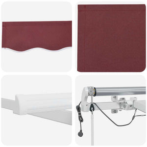 Automatische Weinrote LED Markise 450x300 cm