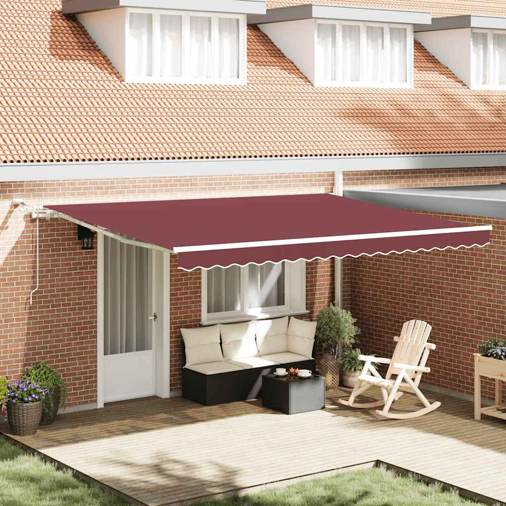 Automatische Weinrote LED Markise 450x300 cm