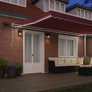Manuelle Weinrote LED Markise 500x300 cm