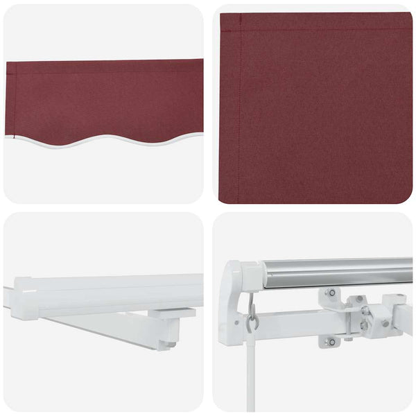 Manuelle Weinrote LED Markise 500x300 cm