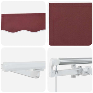 Manuelle Weinrote LED Markise 600x300 cm