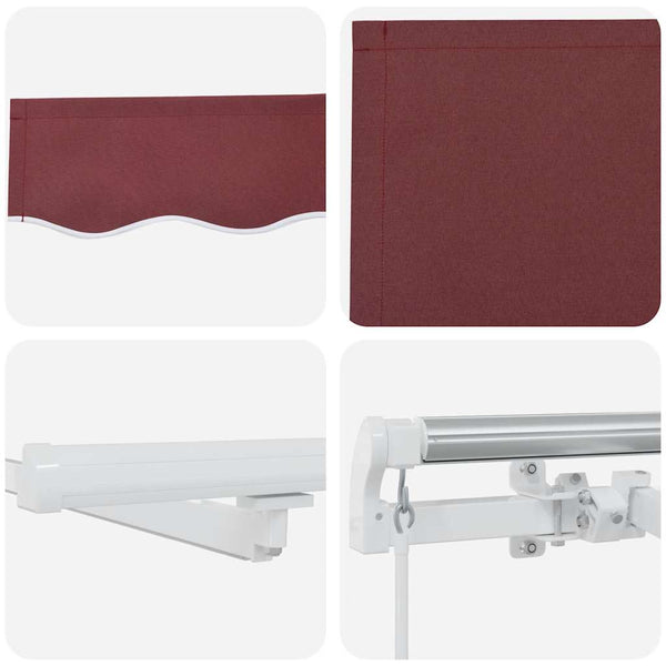 Manuelle Weinrote LED Markise 600x300 cm