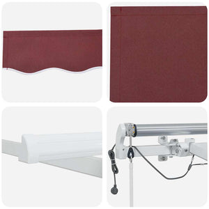 Automatische LED-Markise Weinrot 600x300 cm