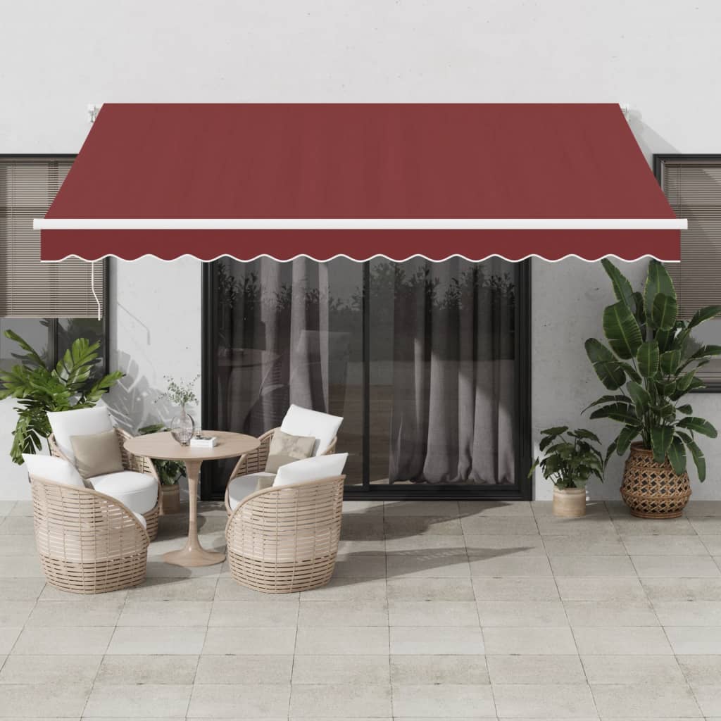 Weinrote manuelle Markise 400x350 cm