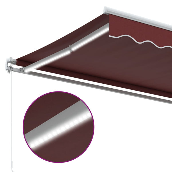 Manuelle Weinrote LED Markise 400x350 cm