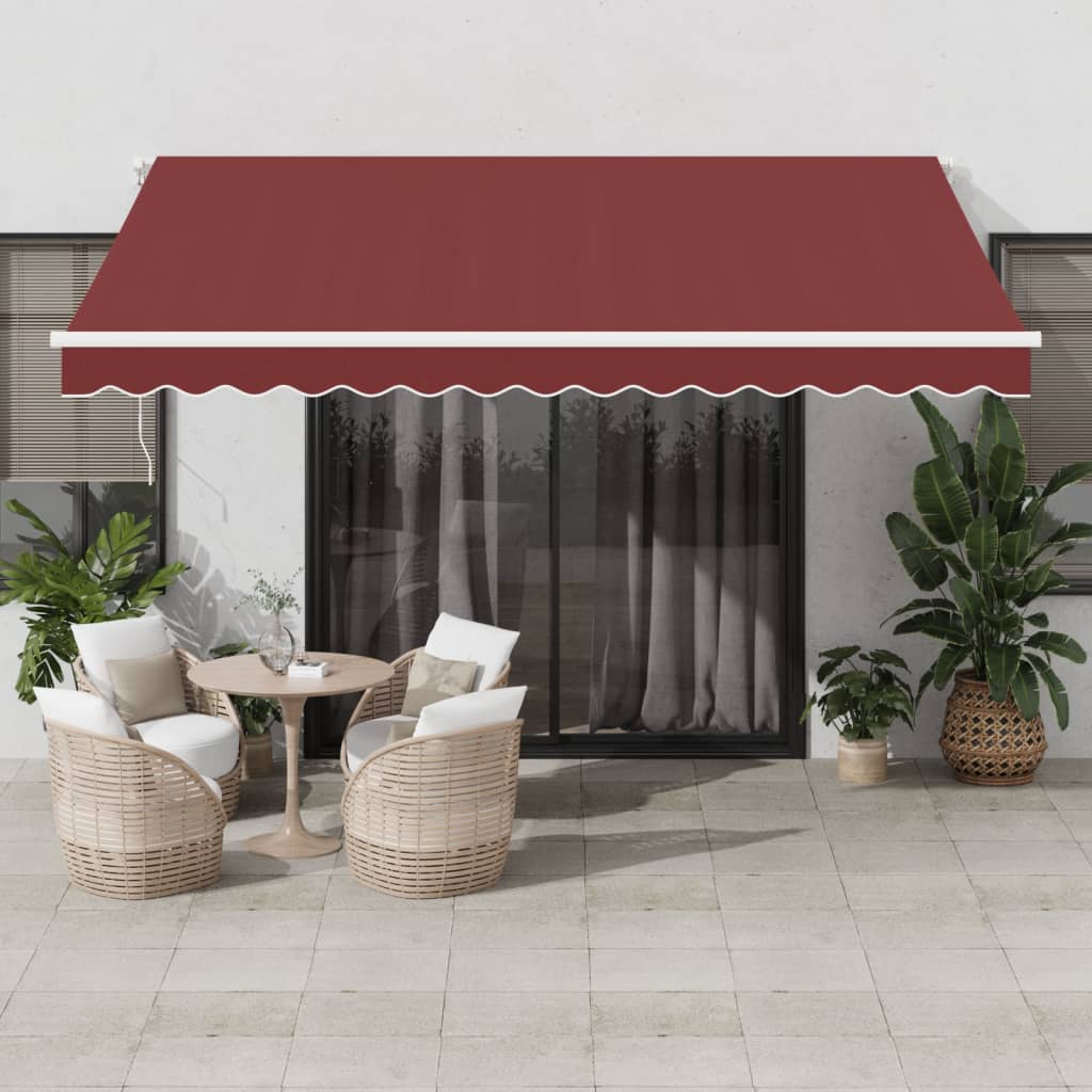 Manuelle Weinrote LED Markise 400x350 cm