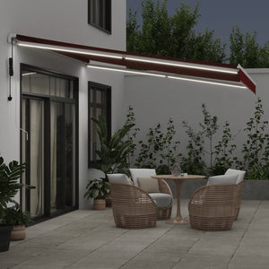 Automatische LED Markise Weinrot 400x350 cm