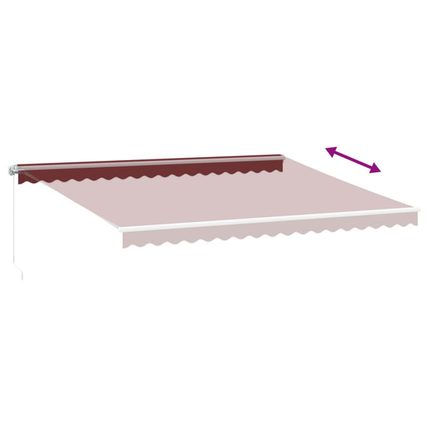 Manuelle LED-Markise Weinrot 450x350 cm