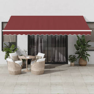 Manuelle LED-Markise Weinrot 450x350 cm