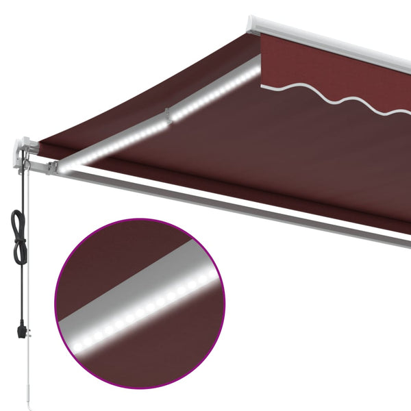 Automatische LED Markise Weinrot 450x350 cm