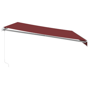 Manuelle LED Markise Weinrot 500x350 cm