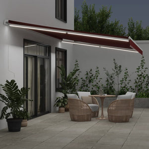 Manuelle Weinrote LED Markise 600x350 cm