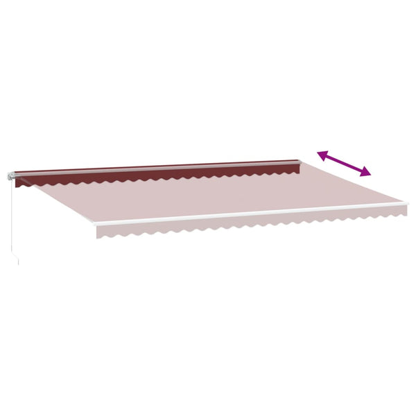 Manuelle Weinrote LED Markise 600x350 cm