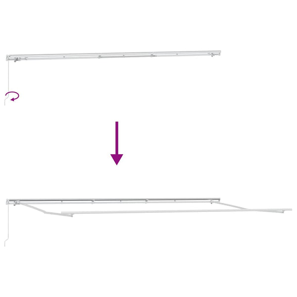Weinrote Markise, Manuell, 600x300 cm