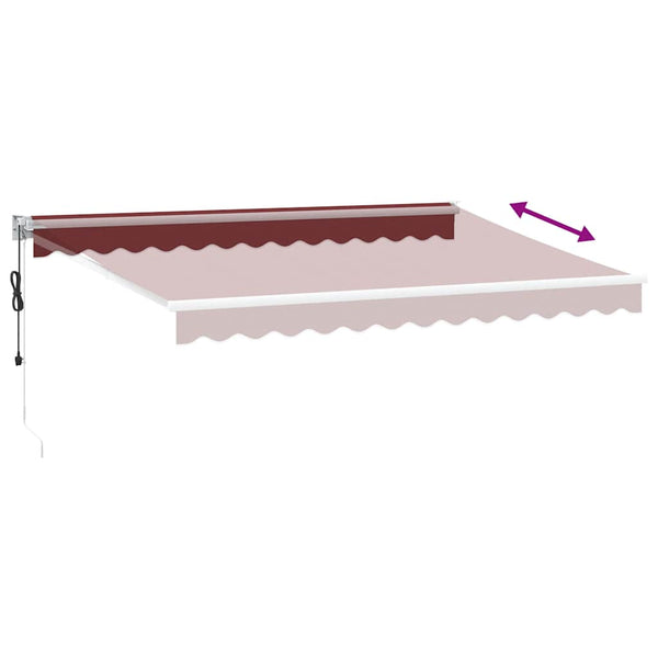 Automatische Burgunderrote Markise 350x250 cm