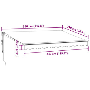 Automatische Burgunderrote Markise 350x250 cm