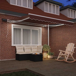 Manuelle LED Markise Braun 300x250 cm
