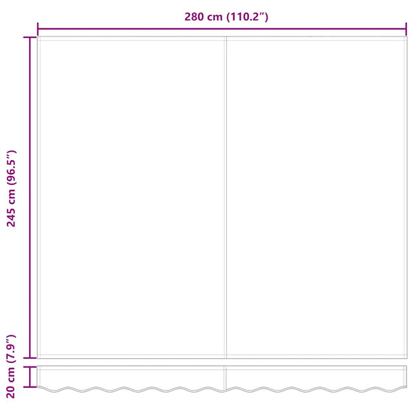 Manuelle LED Markise Braun 300x250 cm