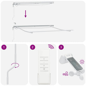 Automatische LED Markise Braun 300x250 cm