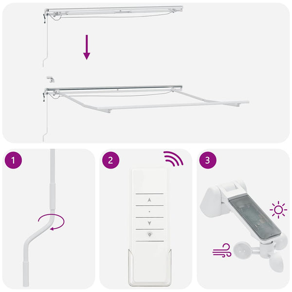 Automatische LED Markise Braun 300x250 cm