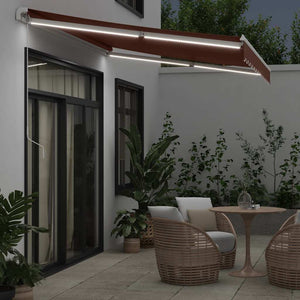 Manuelle Markise mit LED Braun 350x250 cm