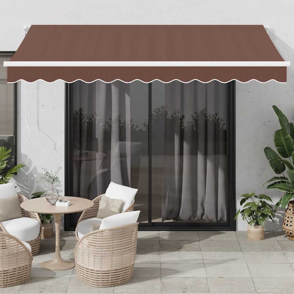 Manuelle Markise mit LED Braun 350x250 cm