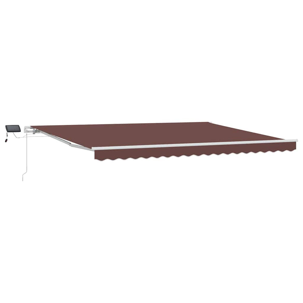 Manuelle LED Markise Braun 450x300 cm