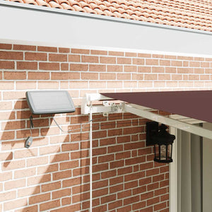 Manuelle LED Markise Braun 450x300 cm