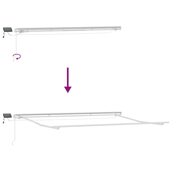 Manuelle LED Markise Braun 450x300 cm