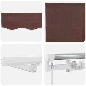 Manuelle LED Markise Braun 450x300 cm