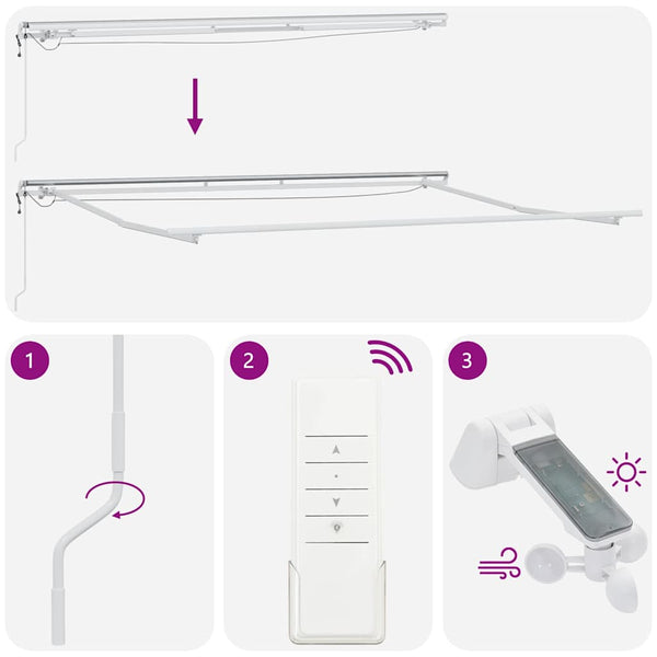 Automatische LED Markise Braun 450x300 cm