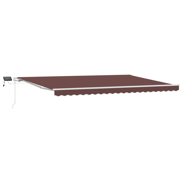 Manuelle LED Markise Braun 500x300 cm