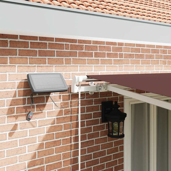 Manuelle LED Markise Braun 500x300 cm