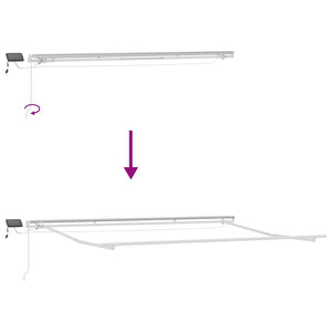 Manuelle LED Markise Braun 500x300 cm