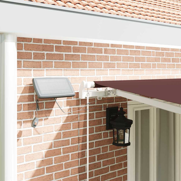 Manuelle LED Markise Braun 600x300 cm