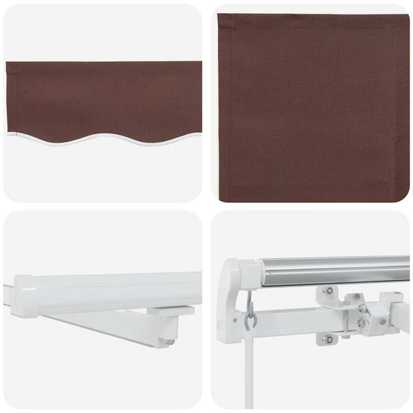 Manuelle LED Markise Braun 600x300 cm