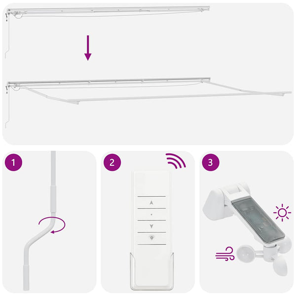 Automatische LED Markise Braun 600x300 cm