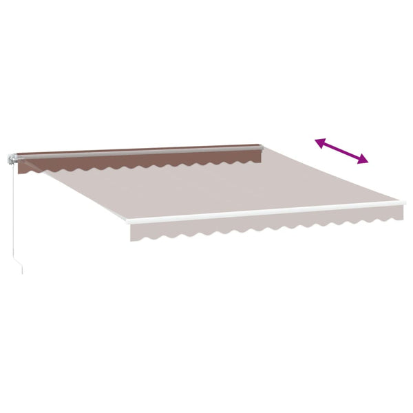 Manuelle LED Markise Braun 400x350 cm