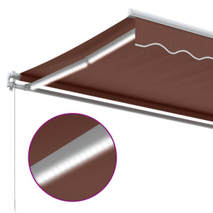 Manuelle LED Markise Braun 400x350 cm