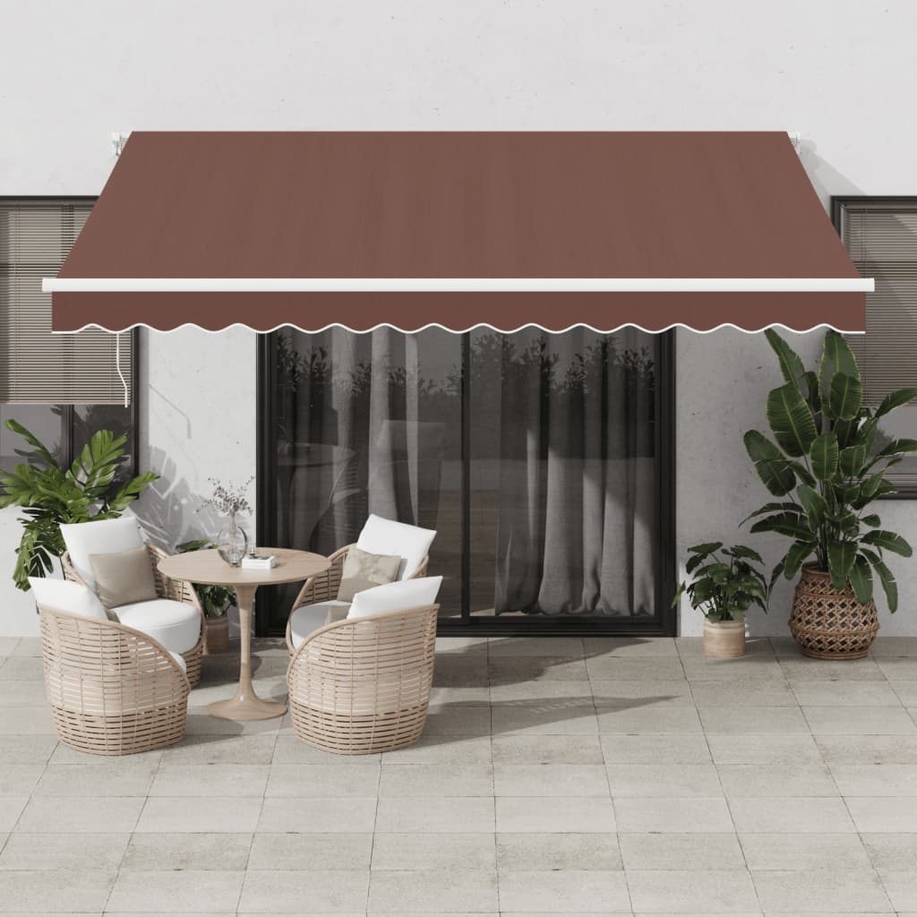 Automatische LED Markise Braun 400x350 cm
