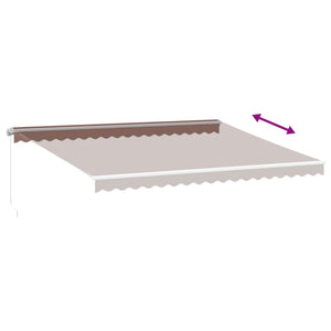 Manuelle LED Markise Braun 450x350 cm