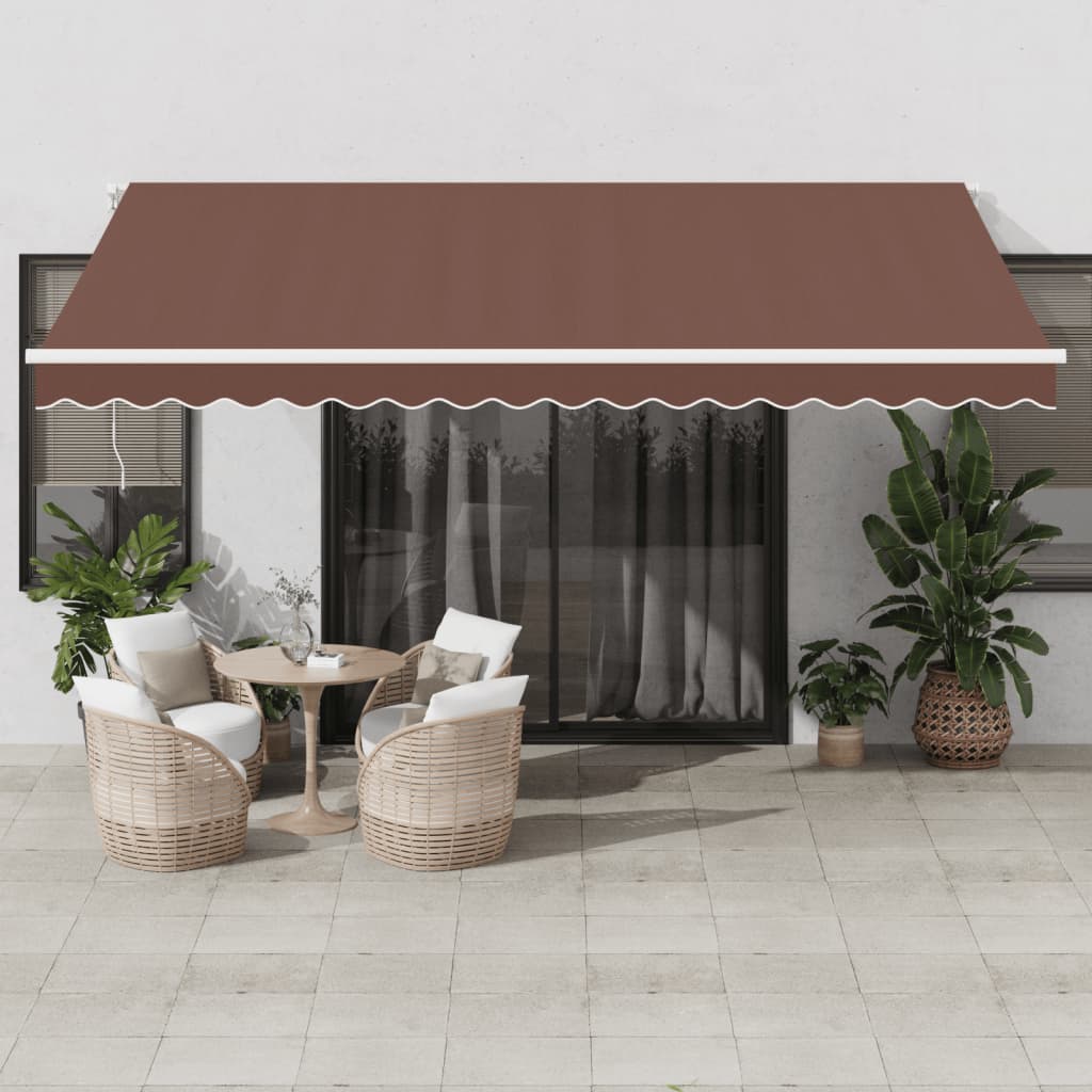 Manuelle LED Markise Braun 450x350 cm