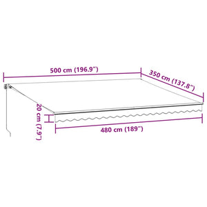 Manuelle Markise Braun 500x350 cm