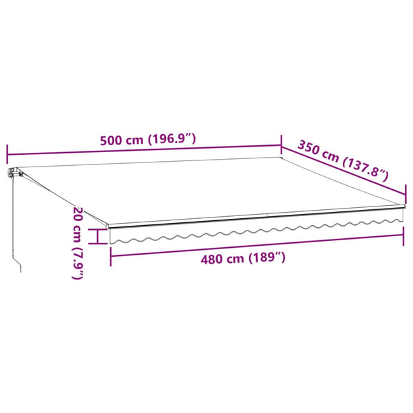 Manuelle Markise Braun 500x350 cm