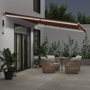 Automatische LED Markise Braun 600x350 cm