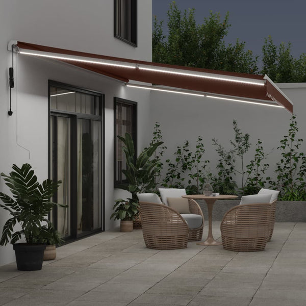 Automatische LED Markise Braun 600x350 cm