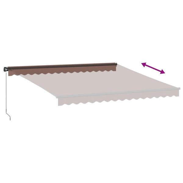 Manuelle LED Markise Braun 400x350 cm